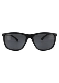 Emporio Armani Sonnenbrille 4058 5063/81 Schwarzer Gummi Grau Polarisiert