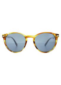 Persol Sonnenbrille 3152 9043/56 Braun gestreift Gelb Blau Entspiegelt