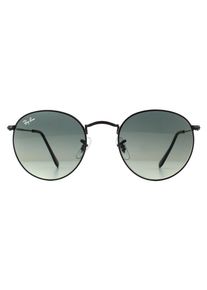 Ray-Ban Sonnenbrille Runde flache Gl&auml;ser 3447N 002/71 Schwarz Grau Gradient 50mm