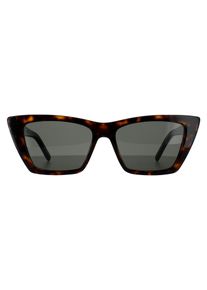 SAINT LAURENT Cat Eye Damen dunkle Havanna grau Sonnenbrille