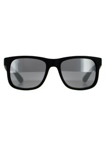 Ray-Ban Sonnenbrille Justin 4165 622/6G Gummi Schwarz Grau Spiegel