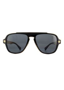 Versace Piloten Sonnenbrille Herren Schwarz Grau Polarisierend
