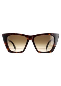 Alexander McQueen Cat Eye Womens Dark Havana Braun Gradient AM0299S