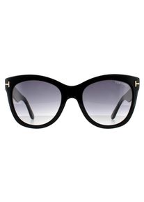 Tom Ford Cat Eye Womens Gl&auml;nzend Schwarz Rauch Verlauf