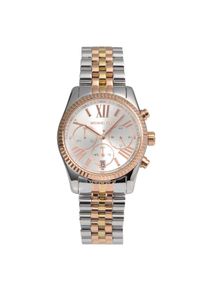 Stylische Damenuhr der Marke Michael Kors in Silber und Gold. Die Uhr hat ein Stahlarmband, das mit einer Faltschlie&szlig;e versehen ist. Der Durchmesser der Uhr ist 38mm und das Uhrwerk ist Quarz. Marke: Michael KorsModellname: MK5735 (38mm)Kategorie: DamenarmbanduhrMaterialien: EdelstahlFarben: Silber, Gold, RosaUhr: Quarz