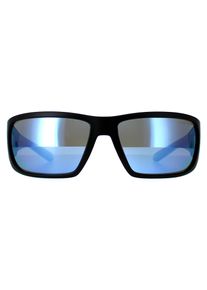 Arnette Rectangle Mens Matte Schwarz Dunkel Grau Spiegel Wasser Polarisiert AN4297 Snap II