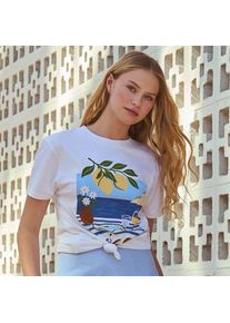 LANDS' END Grafik-Shirt, Damen,  Gelb, Baumwolle, by Lands' End