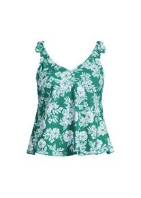 LANDS' END Tankini-Top mit geknoteten Tr&auml;gern und Flattersaum in Lang-Gr&ouml;&szlig;e, Damen,  Gr&uuml;n, Elasthan/Nylon-Mischung, by Lands' End