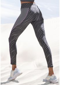 active by Lascana Leggings LASCANA ACTIVE, Damen, Gr. XS (32/34), N-Gr, schwarz, Obermaterial: 85% Polyester, 15% Elasthan, bedruckt, eng kn&ouml;chellang, Hosen Leggings, mit Zebramuster