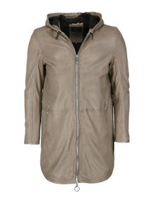 Langjacke Maze "Ledermantel 42020114", Damen, Gr. XL, braun (mud), Obermaterial: 100% Lammleder LEL. Futter: 100% Baumwolle CO., Jacken Langjacke