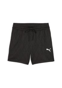 Trainingsshorts Puma "SPORT HIGH-RISE JERSEY SHORTS 4", Damen, Gr. XS, N-Gr, Puma schwarz, Piqu&eacute;, Obermaterial: 100% Polyester, unifarben, regular fit kurz, Hosen Trainingsshorts, Regular Fit, mit Eingrifftaschen, mit Kordelverschluss