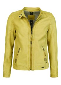 Lederjacke Mustang "Lederjacke 31020144", Damen, Gr. L, gelb (lemon), Obermaterial: 100% Lammleder LEL. Futter: 100% Baumwolle CO., Jacken Lederjacke