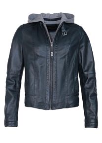 Lederjacke JCC "Lederjacke 31024030", Damen, Gr. 46, schwarz (navy), Obermaterial: 100% Lammleder LEL. Futter: 70% Baumwolle CO. 30% Polyester PES., Jacken Lederjacke