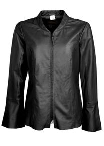 Bikerjacke JCC "Lederjacke 31019218", Damen, Gr. 46, schwarz, Obermaterial: 100% Lammleder LEL. Futter: 100% Polyester PES., Jacken Bikerjacke