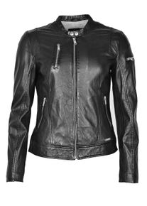 Lederjacke Mustang "Lederjacke 31021326", Damen, Gr. XS, schwarz, Obermaterial: 100% Lammleder LEL. Futter: 90% Baumwolle CO. 10% Polyester PES., Jacken Lederjacke