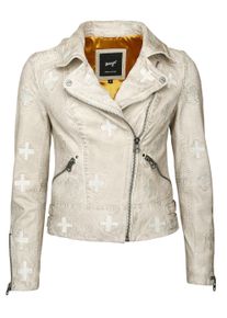 Lederjacke Maze "Lederjacke Movas", Damen, Gr. S, wei&szlig; (sanftes wei&szlig;), Obermaterial: 100% Lammleder LEL. Futter: 100% Polyester PES., Jacken Lederjacke