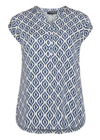 Schlupfbluse Betty Barclay "Schlupfbluse kurzarm", Damen, Gr. 38, blau (blau, wei&szlig;), Obermaterial: 100% Viskose CV., Blusen Schlupfbluse
