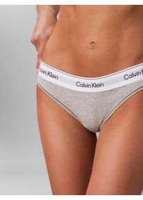 String "MODERN COTTON", Herren, Gr. S (36), grau (grau heather), Obermaterial: 53% Baumwolle, 35% Modal, 12% Elasthan, Calvin Klein Underwear, meliert, Unterhosen String, mit breitem B&uuml;ndchen