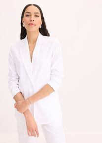 bonprix Leinen-Blazer, wei&szlig;, Gr.40, Einkknopf-Blazer mit Pattentaschen