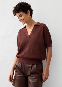 bonprix Ajour-Strickpolo mit Leinenanteil, braun, Gr.40/42 (M), sommerliches Ajour-Strickpolo mit Leinenanteil, aus Leinen