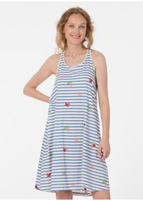 Tr&auml;gerkleid Ragwear "NAIRAY STRIPES", Damen, Gr. XXL, N-Gr, night blau, Jersey, Obermaterial: 100% Baumwolle, bedruckt, gestreift, kniefrei, Rundhals, Kleider Tr&auml;gerkleid, Baumwolle mit Streifen und Allover-Print