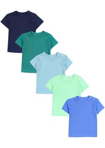 T-Shirt TUPTAM "Shirt Baby Kurzarm T-Shirt 5er Set", M&auml;dchen, Gr. 68, gr&uuml;n (dunkelblau blau mineralgr&uuml;n dunkelgr&uuml;n hellgr&uuml;n), Obermaterial: 100% Baumwolle CO., Shirts T-Shirt