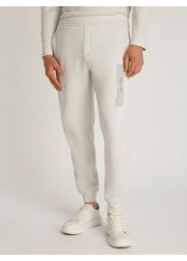 Jogger Pants Calvin Klein "HORIZONTAL LOGO SWEATPANTS", Herren, Gr. 3XL, N-Gr, silber (silber birch), Web, Obermaterial: 100% Baumwolle, unifarben, regular fit normal, Hosen Jogger Pants, mit Logoschriftzug