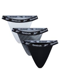 Slip Reebok "KATHY", Herren, Gr. S (36), wei&szlig; (schwarz, grau marl, wei&szlig;), Obermaterial: 95% Baumwolle, 5% Elasthan, bedruckt, eng, Unterhosen Slip, atmungsaktiv, basic, eng, bequem, breiter Bund, mit Logo, Baumwollmix