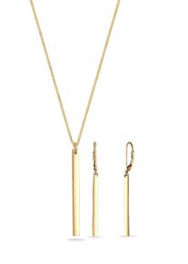 Ohrring und Ketten Set Elli "Schmuckset Stab Design 925 Sterling Silber" Gr. 55, gold, Schmuck_Sets, Herren, 55, Ohrring und Ketten Set