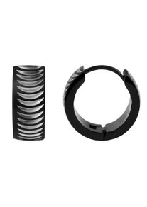 Adelia&acute;s Paar Creolen ADELIA&acute;S "Damen Ohrringe &iquest; Klappcreole aus Edelstahl", schwarz, Ohrringe, Damen, Edelstahl, Paar Creolen