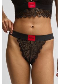 Slip HUGO UNDERWEAR "BRIEF RL LACE", Herren, Gr. XS, schwarz (schwarz 001), Jersey, Obermaterial: 84% Polyamid, 16% Elasthan, unifarben, k&ouml;rpernah, Unterhosen Slip, aus Stretch-Spitze, mit Logoschriftzug auf dem Bund