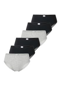 Slip Schiesser "Slip 6er Pack", Herren, Gr. XL, bunt (schwarz, grau), Obermaterial: 95% Baumwolle CO. 5% Elasthan EL., Unterhosen Slip