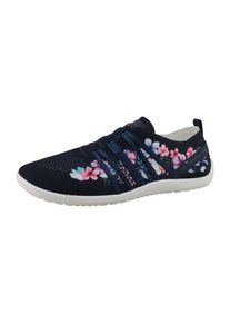 Barfu&szlig;schuh Tom Tailor "Lidia", M&auml;dchen, Gr. 40, navy multicolor, Lederimitat, Textil, Schuhe Barfu&szlig;schuh, Freizeitschuh, Schl&uuml;pfschuh mit Bl&uuml;tenmuster