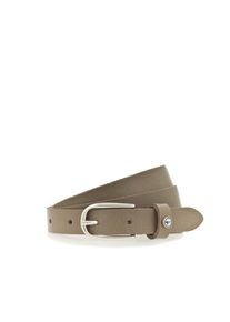 Lederg&uuml;rtel Tamaris "Cassia Silver", Damen, Gr. 95, grau (taupe), Rindsleder, unifarben, G&uuml;rtel Lederg&uuml;rtel, weiches Rindleder mit leichter Narbung, schmal