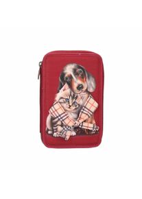 Buntstift Depesche "2-Fach Federtasche FUR-EVER FRIENDS TOPModel 5,5 x 13 x 20 cm rot", Kinder, rot, Kunststoff, Stifte Buntstift