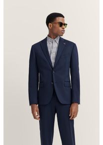 Anzugsakko Bugatti, Herren, Gr. 54, blau (370, marine), 66% Polyester, 21% Viskose, 10% Polyamid, 3% Elasthan, unifarben, normal, Manschette, Sakkos Anzugsakko, mit Stretchfunktion