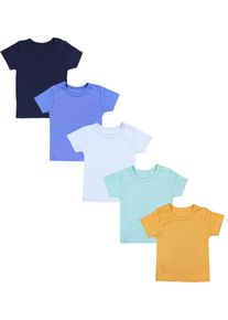 T-Shirt TUPTAM "Shirt Baby Kurzarm T-Shirt 5er Set", M&auml;dchen, Gr. 62, blau (mehrfarbig 5), Obermaterial: 100% Baumwolle CO., Shirts T-Shirt