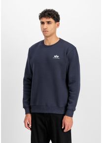Sweater Alpha Industries "Basic Sweatshirt SL", Herren, Gr. S, blau (rep.blau), Obermaterial: 80% Baumwolle, 20% Polyester, regular fit, Sweatshirts Sweater