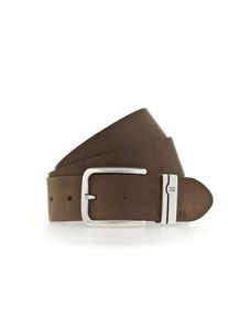 Lederg&uuml;rtel Mustang "Bennett", Damen, Gr. 90, braun (baileys), Rindsleder, unifarben, G&uuml;rtel Lederg&uuml;rtel, verzierte Metallschlaufe, 4 cm, Logoschriftzug