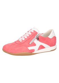 Waldl&auml;ufer Sneaker WALDL&Auml;UFER "H-PAMELA", Damen, Gr. 8,5 (42,5), rosa (lachs, wei&szlig;), Nappaleder, Veloursleder, kontrastfarbene Details, Schuhe Sneaker, Halbschuh, Freizeitschuh, Schn&uuml;rschuh, Komfortweite H (= sehr weit)
