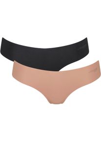 String Sloggi "ZERO Microfibre 2.0", Herren, Gr. S, braun (braun, schwarz combination), Single Jersey, Obermaterial: 76% Polyamid, 24% Elasthan, Unterhosen String, nahtlos, unsichtbar unter enger Kleidung, ultraleicht, Hipster-Stil
