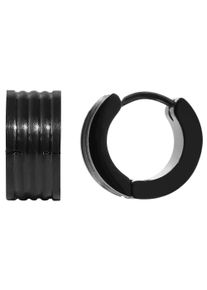 Adelia&acute;s Paar Creolen ADELIA&acute;S "Unisex Ohrringe &iquest; Klappcreole aus Edelstahl", schwarz, Ohrringe, Damen, Edelstahl, Paar Creolen