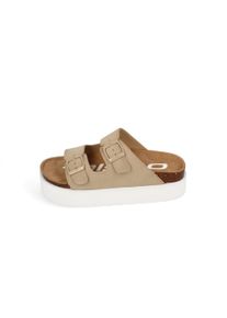 O`Neill Sandale O'NEILL "SANDY PLATFORM SLIDER WOMEN LOW", Damen, Gr. 41, tan, Synthetik, Schuhe Sandale