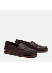 Bootsschuh Timberland "CLASSIC BOAT LOAFER SHOE", Damen, Gr. 47,5, dk brn f grain, Leder, Schuhe Bootsschuh, Classic Boat Loaferschuh aus Timberland Premium Leder