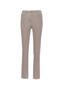 Regular-fit-Jeans GOLDNER "Edel geschm&uuml;ckte Jeansschlupfhose MARTHA", Damen, Gr. 54, N-Gr, beige (helltaupe), Obermaterial: 75% Baumwolle CO. 23% Polyester PES. 2% Elasthan EL., Jeans Regular-fit-Jeans