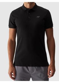 Poloshirt 4F, Herren, Gr. M, schwarz (deep schwarz), Obermaterial: 100% Baumwolle, Shirts Poloshirt