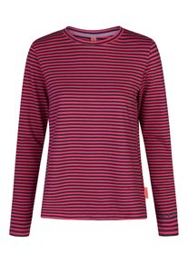 T-Shirt SALZHAUT "Longsleeve VOSS", Damen, Gr. L, blau (navy, beetroot), Obermaterial: 95% Baumwolle CO. 5% Polyester PES., Shirts T-Shirt