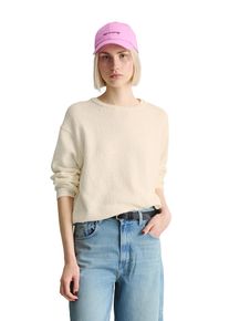 Marc O'Polo Rundhalspullover MARC O'POLO DENIM, Damen, Gr. XS, creamy wei&szlig;, Strick, Obermaterial: 100% Baumwolle, regular fit normal, Rundhals, Rippb&uuml;ndchen, Pullover Rundhalspullover, regular fit aus Cotton Slub Garn