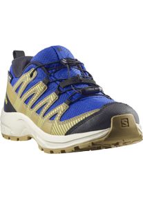 Wanderschuh Salomon "XA PRO V8 WATERPROOF", Damen, Gr. 39, bluing, acid lime, schwarz, Synthetik, Textil, Schuhe Wanderschuh, wasserdicht