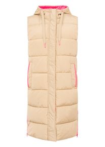 Steppweste Zwillingsherz "Smile", Herren, Gr. M, beige, Steppware, Obermaterial: 100% Polyester, Basic knielang, ohne Ausschnitt, Westen Steppweste, Smile-Steppung hinten, Zippern seitlich, Kapuze, Kordelzug